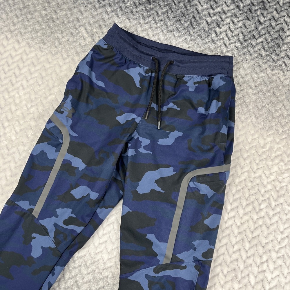 Under Armour Mens Small 31"ins UA Elite Cargo Print Pants Blue Camo - Picture 2 of 14